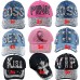 Rhinestone Crystal Studded Baseball Cap Bling Visor Denim Adjustable Hats   eb-44324471